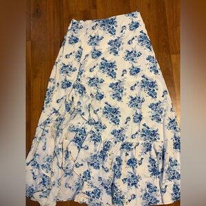 Blue Floral Maxi Skirt